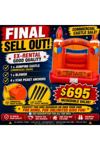 Happy Birthday CASTLE and BLOWER SALE - 4mx4m Castle  ** USED