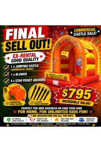 Circus Theme & Blower Sale - 4mx4m Castle - USED