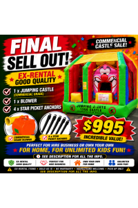 MASSIVE JUMPING CASTLE SALE - 4mx4m Clown JumpnSlide Combo *Commercial* USED