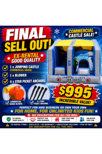 CASTLE with BLOWER SALE - 4mx4m Arctic * USED 